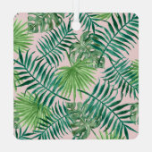 Tropical Pink Christmas Flamingo Weihnachtsmannmüt Ornament Aus Metall (Rückseite)