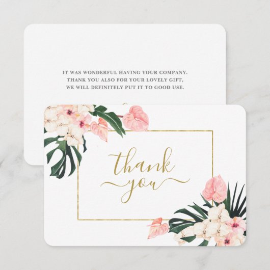 Tropical Pink Danke Karte (Vorne/Hinten)