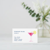 Tropical Pink Drink Business Card Visitenkarte (Stehend Vorderseite)
