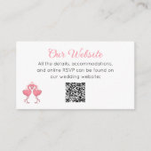 Tropical Pink Flamingo Beach Luau Wedding Website Begleitkarte (Vorderseite)