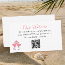 Tropical Pink Flamingo Beach Luau Wedding Website