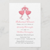 Tropical Pink Flamingo Beach Rehearsal Dinner Einladung (Vorderseite)