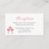 Tropical Pink Flamingo Beach Wedding Reception Begleitkarte (Vorderseite)