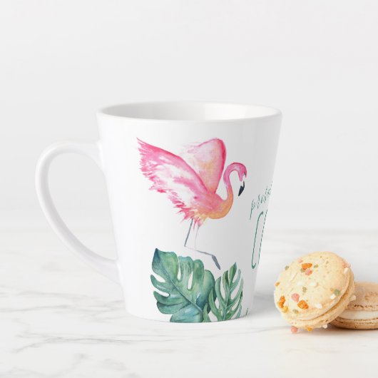 Tropical Pink Flamingo Bird Wasserfarbene Tasse (Beispiel)