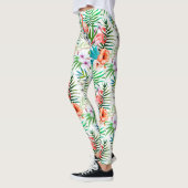 Tropical Pink Flamingo Botanischer Fun Trendy Chic Leggings (Links)