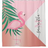 Tropical Pink Flamingo Duschvorhang (Vorderseite)