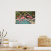 Tropical Pink Flamingo Flamboyance Print Poster (Küche)