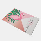 Tropical Pink Flamingo Fußmatte (Schrägansicht)