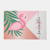 Tropical Pink Flamingo Fußmatte (Vorderseite)