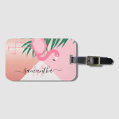 Tropical Pink Flamingo Gepäckanhänger (Vorderseite (Horizontal))
