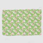 Tropical Pink Flamingo Golfhandtuch (Horizontal)