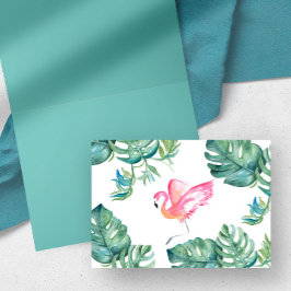 Tropical Pink Flamingo Grußkarte Dankeskarte