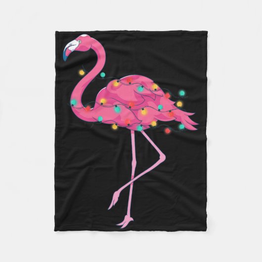 Tropical Pink Flamingo Hawaii Summer Xmas Christma Fleecedecke (Vorderseite)