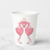 Tropical Pink Flamingo Hawaiian Beach Wedding Pappbecher (Vorderseite)