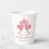 Tropical Pink Flamingo Hawaiian Bridal Shower Pappbecher (Vorderseite)