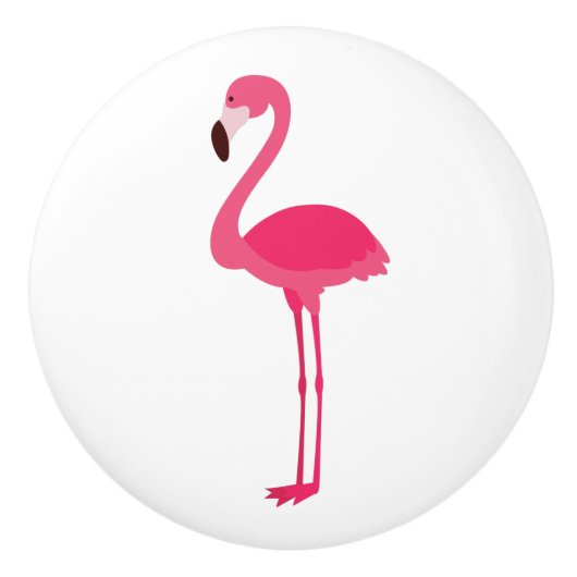 Tropical Pink Flamingo Keramikknauf (Vorderseite)