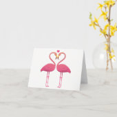 Tropical Pink Flamingo Liebe Hallo Denken Sie an S Karte (Gelbe Blume)