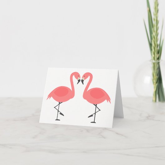 Tropical Pink Flamingo Liebe Hallo Denken Sie an S Karte (Vorderseite)