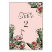 Tropical Pink Flamingo Luau Tischnummer Cards (Rückseite)