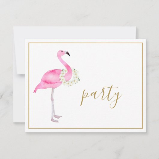 Tropical Pink Flamingo No Gifts Empfang Party Einladung (Vorderseite)