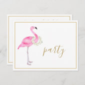 Tropical Pink Flamingo No Gifts Empfang Party Einladung (Vorne/Hinten)