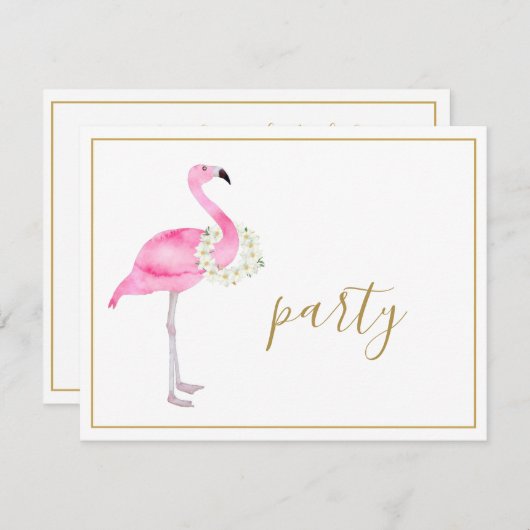 Tropical Pink Flamingo No Gifts Empfang Party Einladung (Vorne/Hinten)