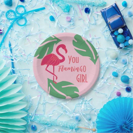 Tropical Pink Flamingo Pappteller (Party)