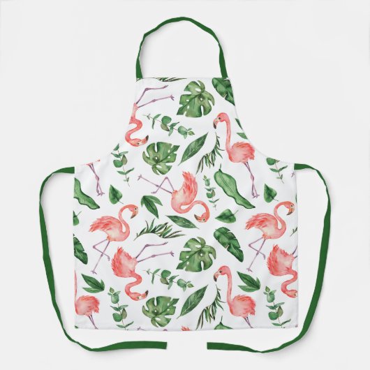 Tropical Pink Flamingo Pattern Küche Schürze (Vorderseite)