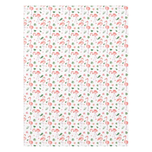Tropical Pink Flamingo Pattern Küche Tischdecke (Vorderseite)
