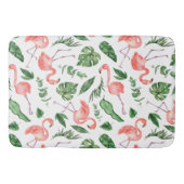 Tropical Pink Flamingo Pattern v2 Badezimmer Badematte (Vorderseite)