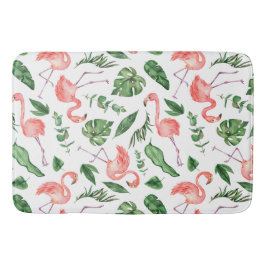 Tropical Pink Flamingo Pattern v2 Badezimmer Badematte