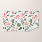 Tropical Pink Flamingo Pattern v2 Badezimmer Badhandtuch Set (Handtuch)