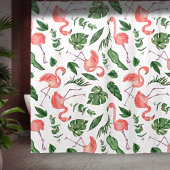 Tropical Pink Flamingo Pattern v2 Badezimmer Duschvorhang