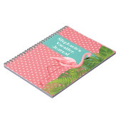Tropical Pink Flamingo Polka Dot Vacation Journal Notizblock (Linke Seite)