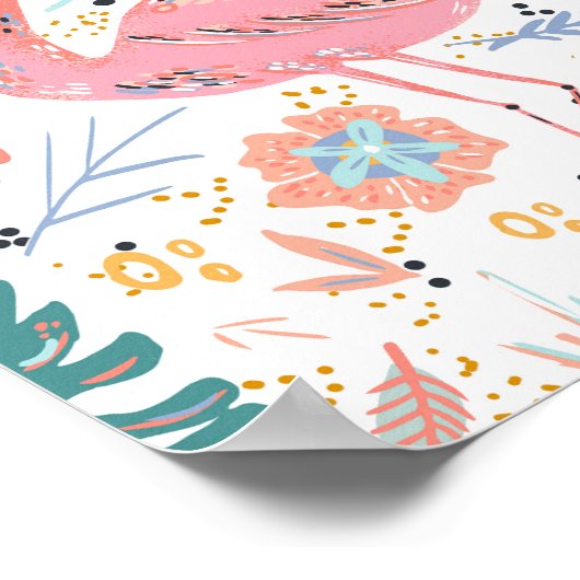 Tropical Pink Flamingo Poster (Ecke)