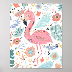 Tropical Pink Flamingo Poster