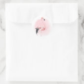 Tropical Pink Flamingo Runder Aufkleber (Tasche)