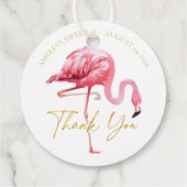 Tropical Pink Flamingo Sweet 16 Danke, ID922 Geschenkanhänger (Rückseite)