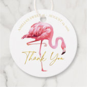 Tropical Pink Flamingo Sweet 16 Danke, ID922 Geschenkanhänger (Vorderseite)