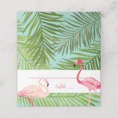 Tropical Pink Flamingo Wedding Platzkarte (Außenseite Aufgefaltet)