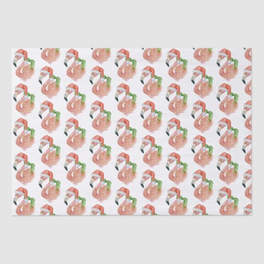 Tropical Pink Flamingo Weihnachtsfeier Weihnachtsm Seidenpapier (Vorderseite)