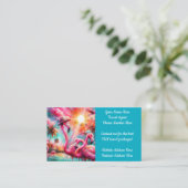 Tropical Pink Flamingos Palm Trees Agent Visitenkarte (Stehend Vorderseite)