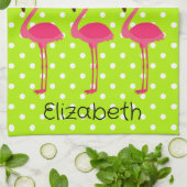 Tropical Pink Flamingos Personalisiert Küchentüche Geschirrtuch (Gefaltet)