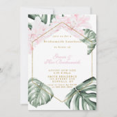 Tropical Pink Floral Bridesmaids Luncheon Invites (Vorderseite)