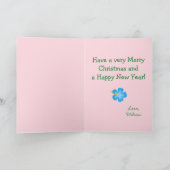 Tropical Pink Frohe Weihnachtsreise Karte (Innenseite)