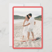 Tropical Pink Hibiscus Double Sided Photo Wedding Save The Date (Rückseite)