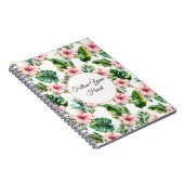 Tropical Pink Hibiscus Floral  Notizblock (Rechte Seite)