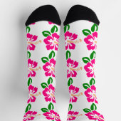 Tropical Pink Hibiscus Flower Thunder_Cove Socken (Oben)