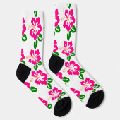 Tropical Pink Hibiscus Flower Thunder_Cove Socken (Rechts)