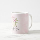 Tropical Pink Hibiscus Flower Umbrella Drink Kaffeetasse (VorderseiteRechts)